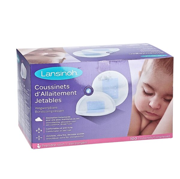 Lansinoh Lot de 100 coussinets d'allaitement Blanc